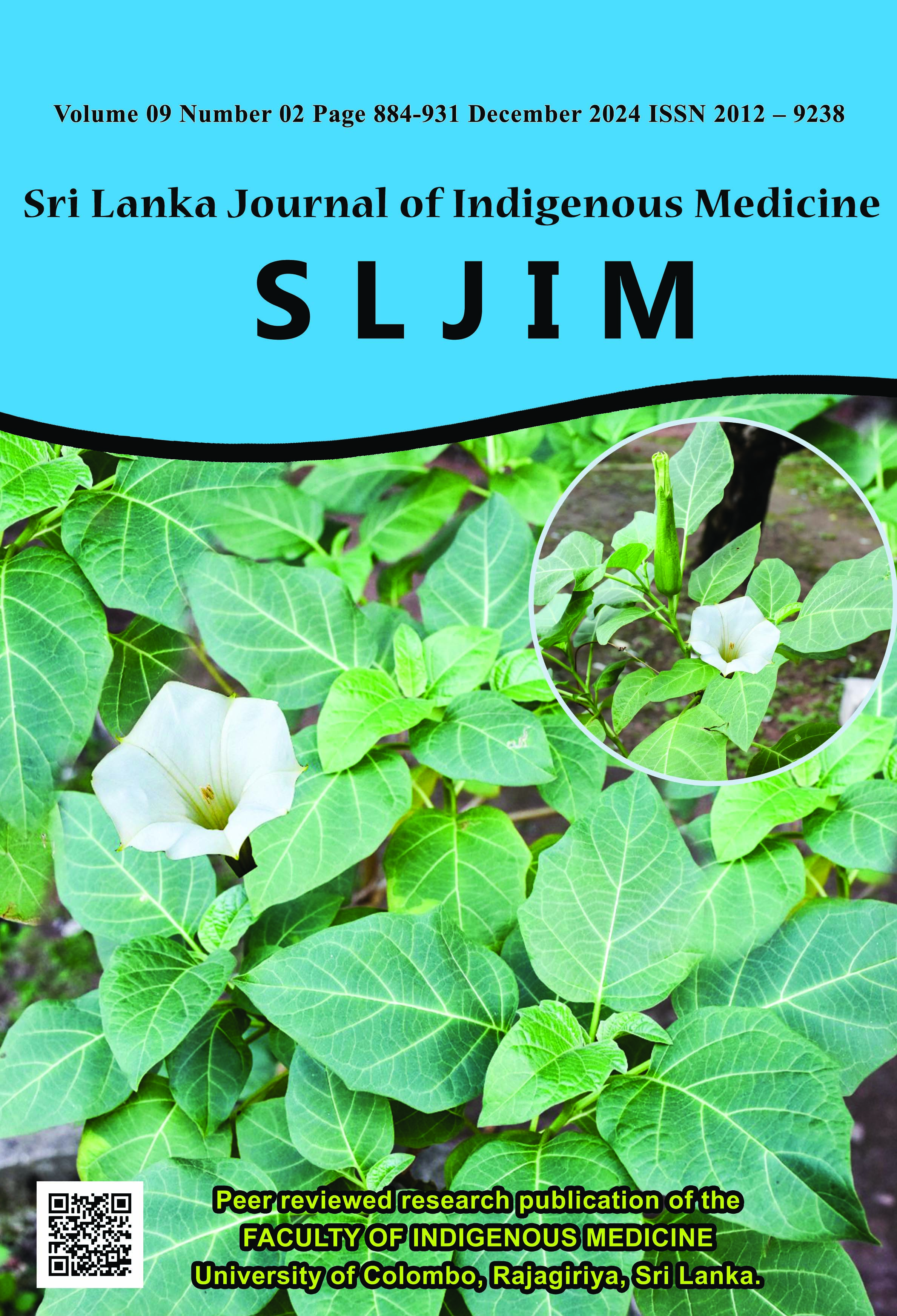 					View Vol. 9 No. 2 (2024): December - Sri Lanka Journal of Indigenous Medicine (SLJIM)
				